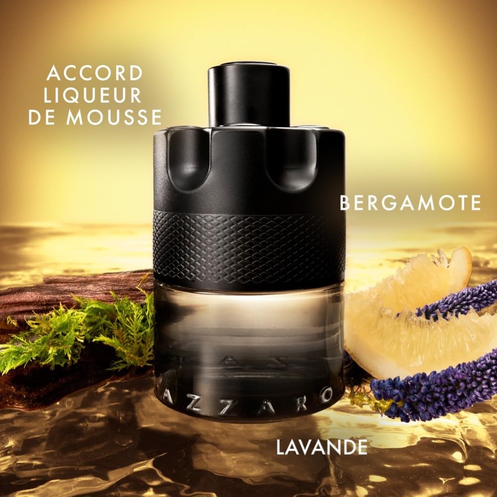 AZZARO The Most Wanted - Eau de Toilette Intense Homme - Fougère Aromatique Boisée - Liqueur de Mousse, Lavande & Bergamote - Tenue Longue Durée - Spray Vaporisateur