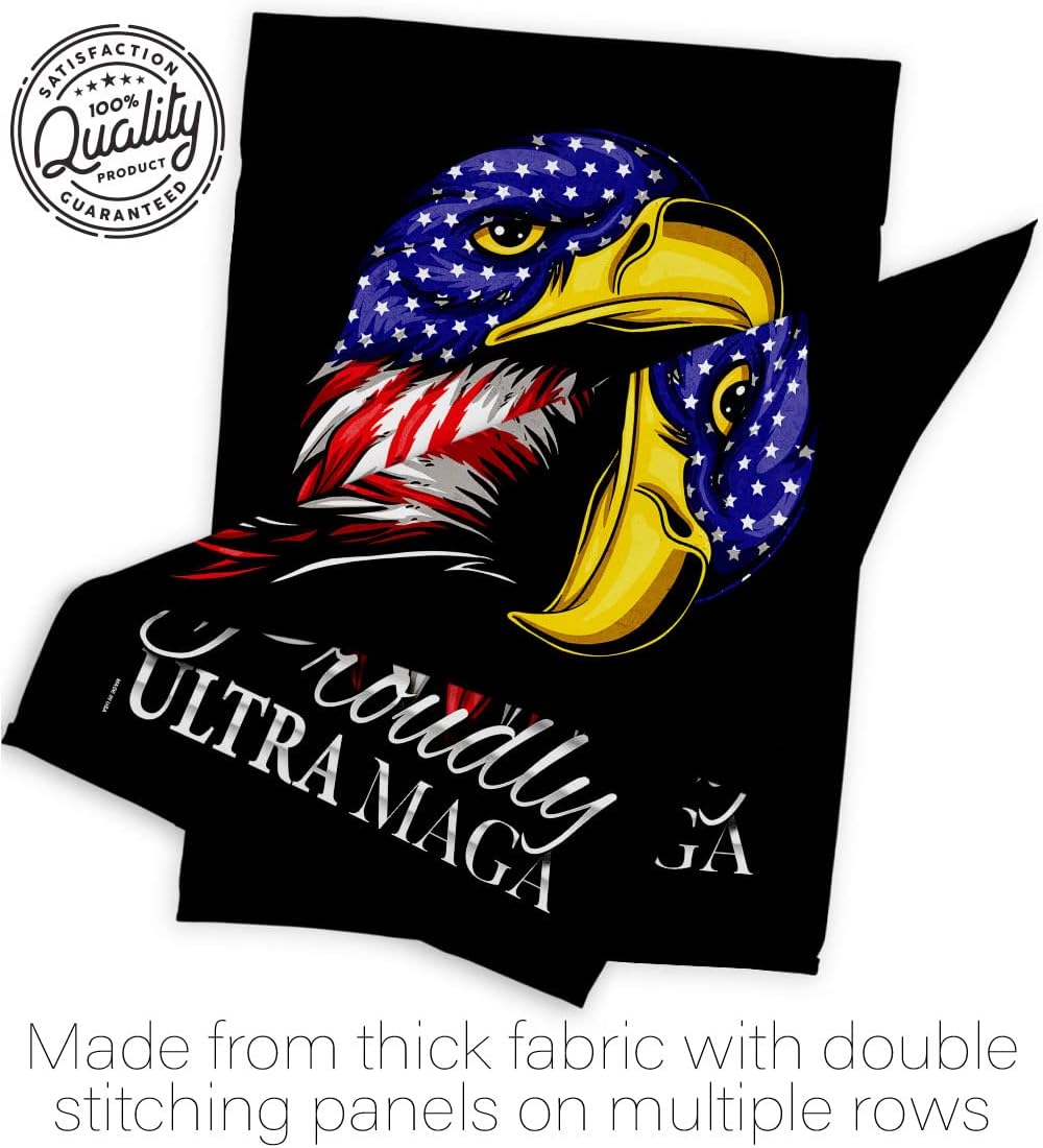 Trump Flag Engle Ultra MAGA House Flag Americana Political President Democrat Republican Tea Party United State American Election Decoration Banner Small Garden Yard Gift Double-Sided, Made in USA