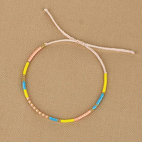 Image of KELITCH Boho Women Crystal Shell Beaded Friendship Bracelets Handmade Strand Bracelet Bangles Jewelry