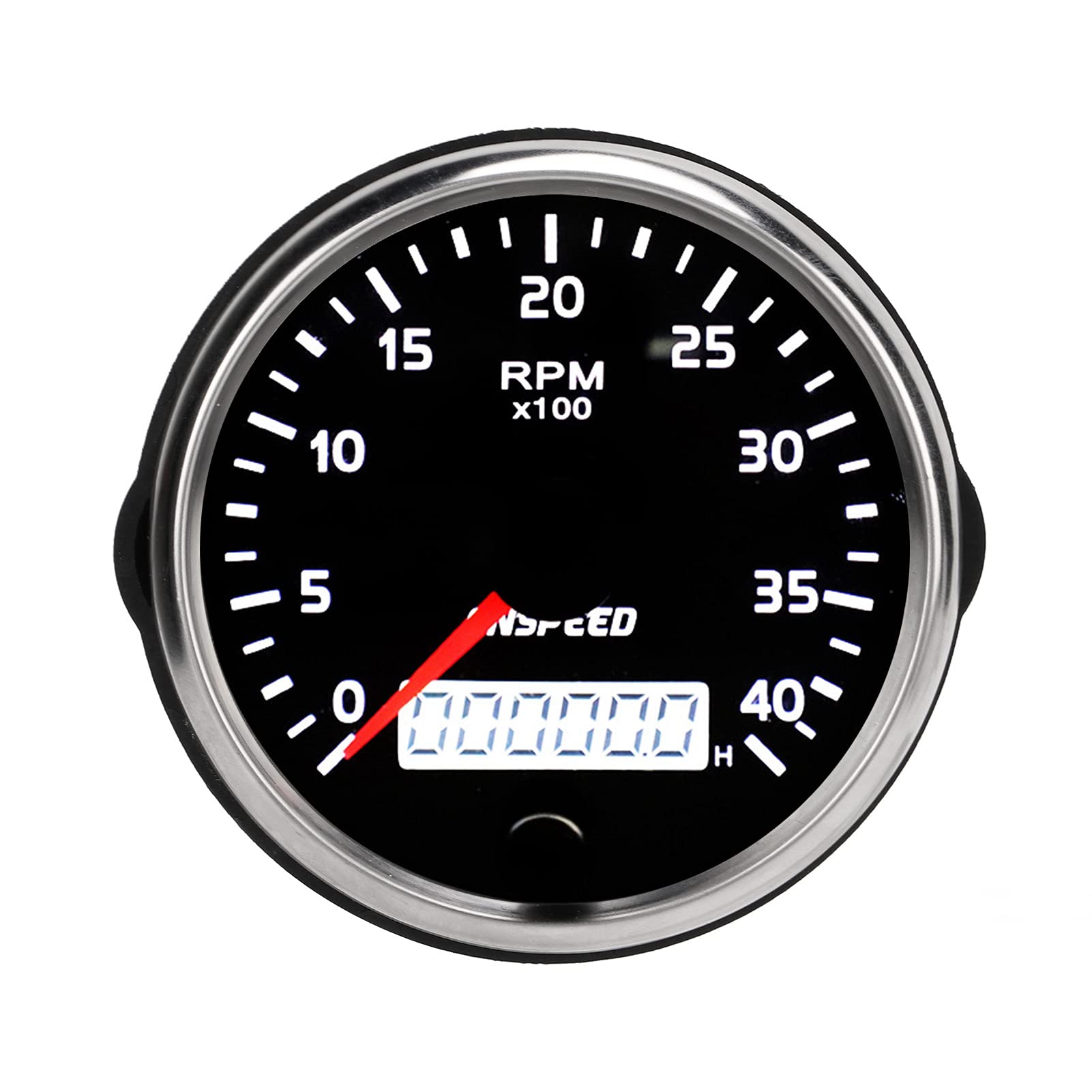 Contagiri da 85 Mm/3,35 Pollici, Contagiri per Barca 0‑4000 Giri/min con Display LCD, Impermeabile IP67 per Auto 12/24 V, Camion, Barca, Motore, Motore a Benzina 1‑8 Cilindri