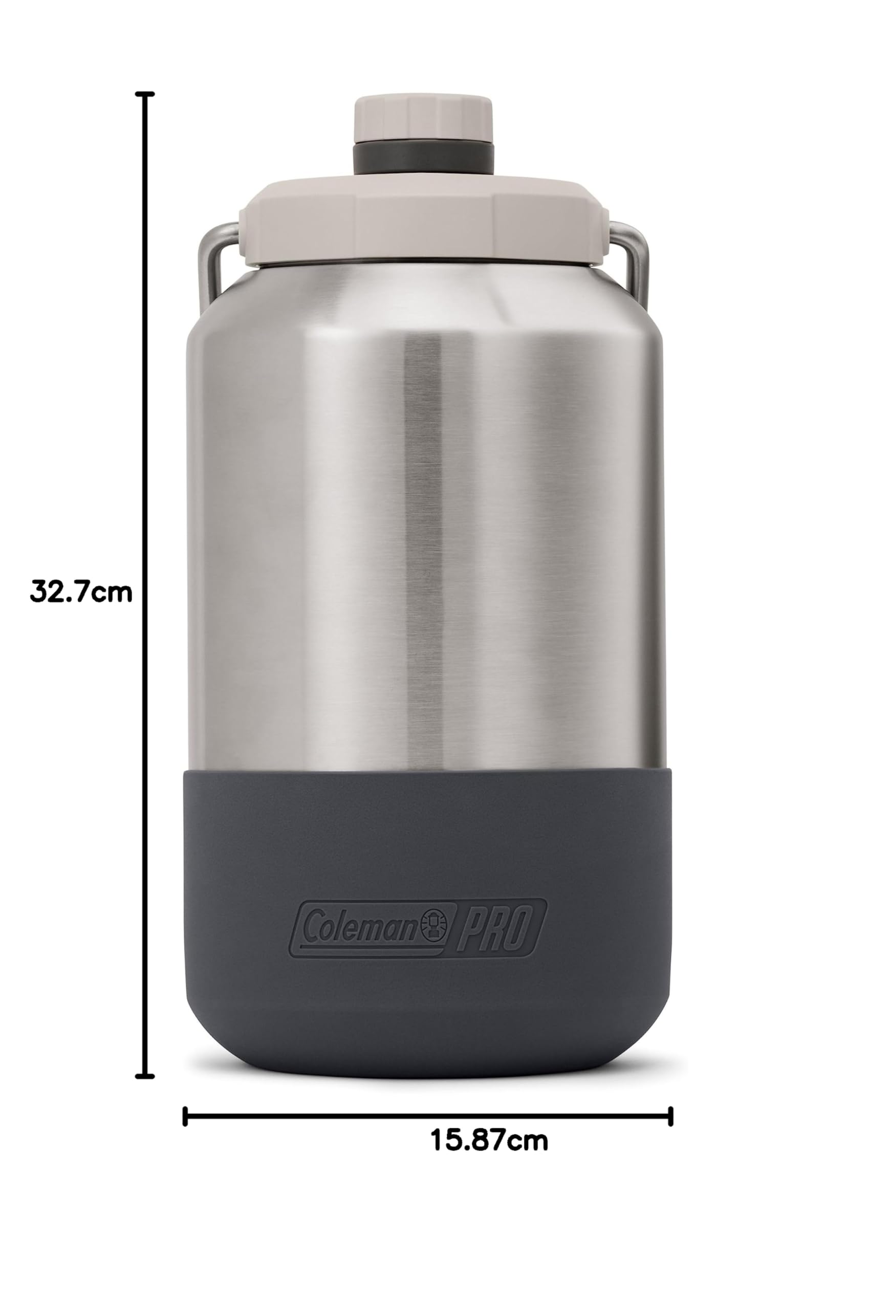 Coleman Pro strapazierfähiger, isolierter Gallonen-Wasserkrug, auslaufsicherer, tragbarer Krug für robusten Einsatz, langlebige Stahl-Wasserflasche