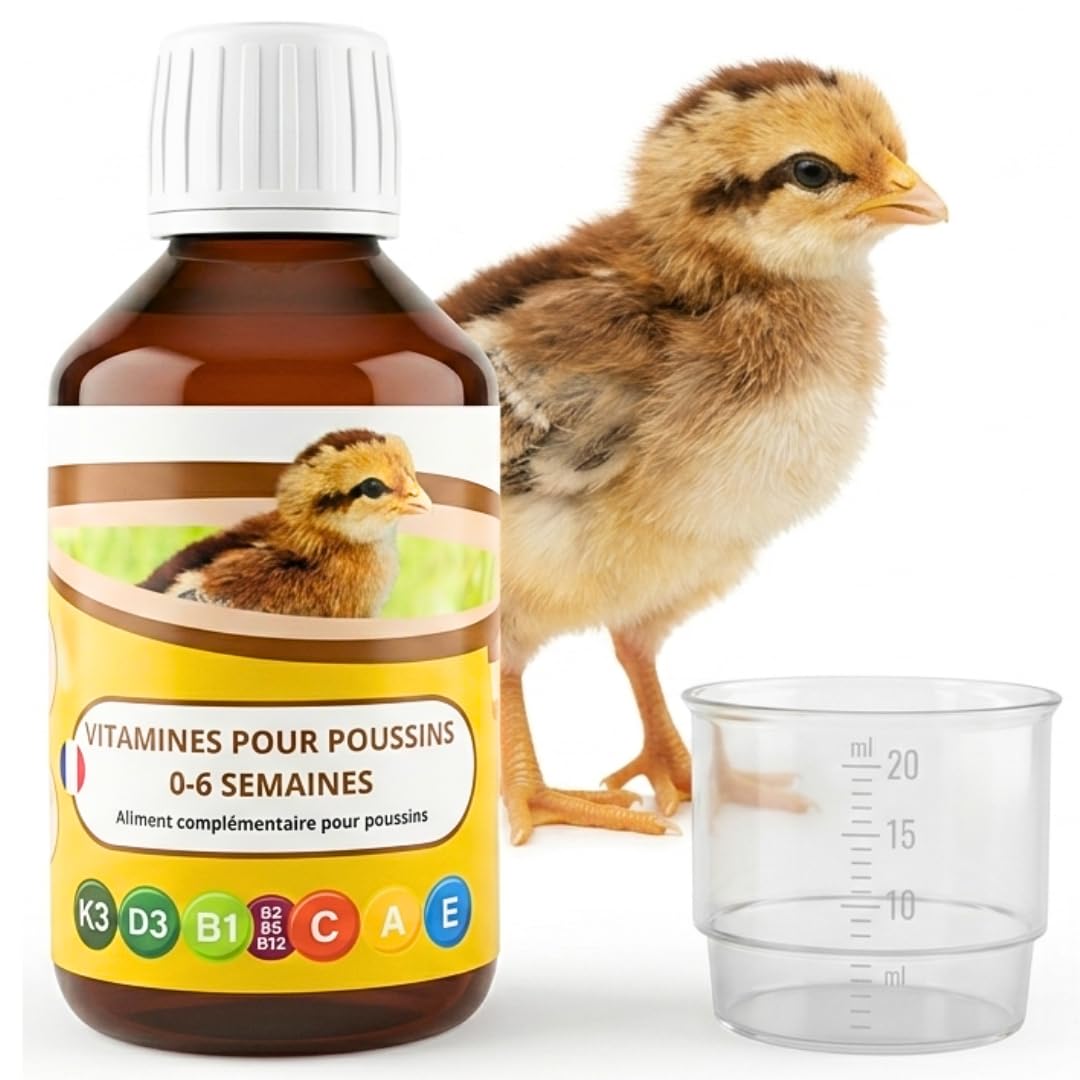 ANI’Nat Multivitamine per Pulcini 250 ml – Mangime Complementare Liquido per Pulcini 0–6 Settimane – Vitamine, Betaina e Aminoacidi – per Avvio, Crescita e Vitalità – da Diluire nell’Acqua di Bevanda