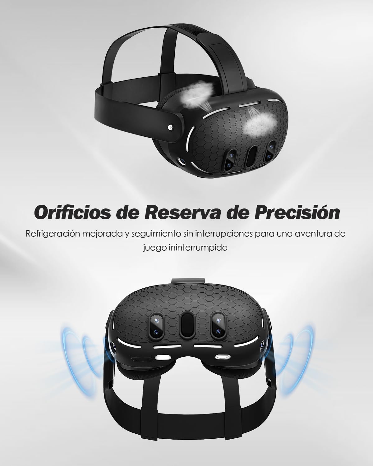 SUPERUS Correa para la Cabeza y Cubierta Protectora Compatible con Meta Quest 3 Accesorios - Último diseño Todo en uno de Silicona, Correa Elite Ligera y Ajustable de para Meta/Oculus Quest 3