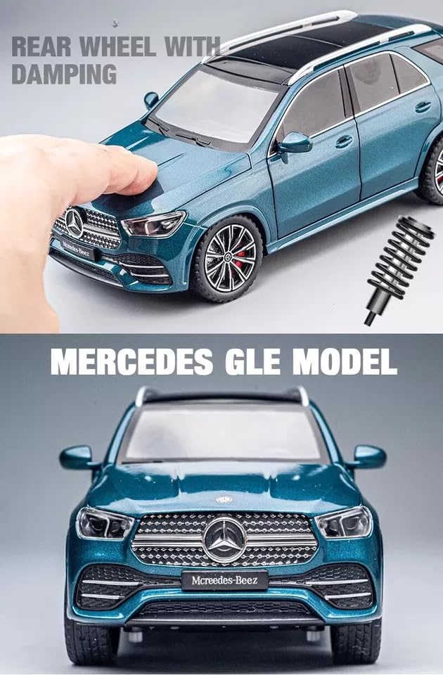 Image of 1:24 Scale Alloy Die-cast Benz GLE 350 Toy Car with Sound and Light, Pull Back Action, Openable Doors, Collectible Model Car for Kids and Gift (Green)