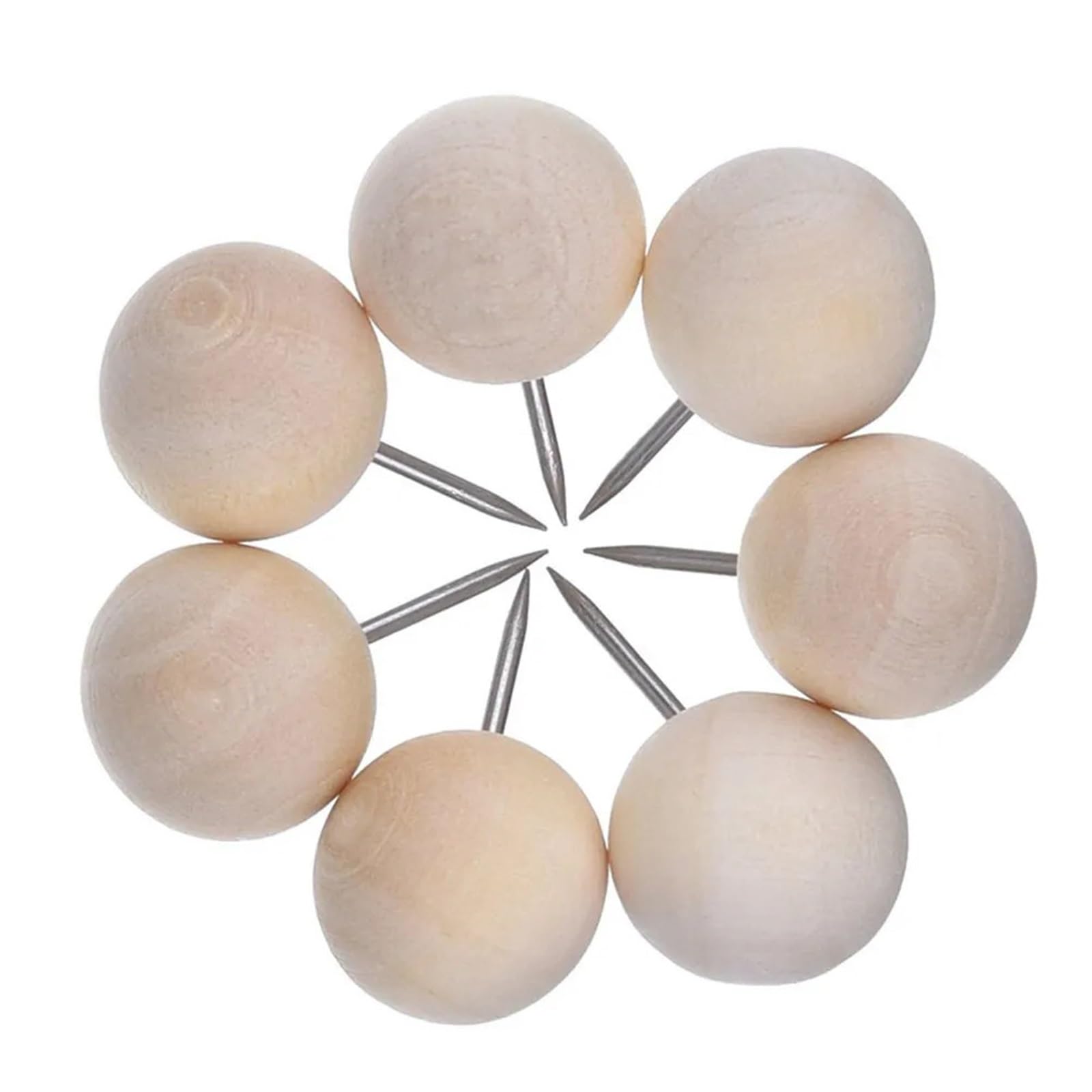 Push Pins 50Pcs Natural Wooden Push Pins