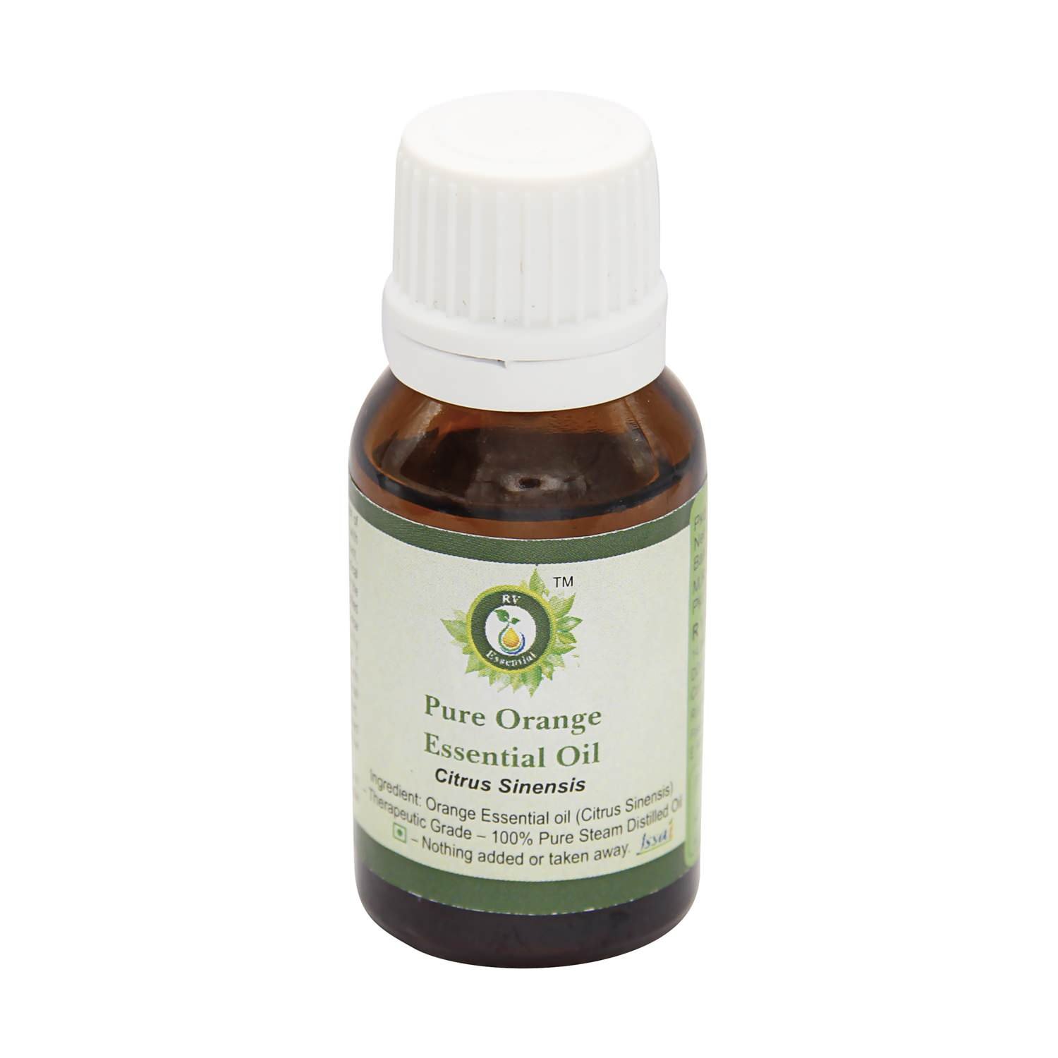 R V Essential Pure Orange Essential Oil 10ml (0.338oz)- Citrus Sinensis (100% Pure and Natural Therapeutic Grade)