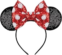 Vista 15 de FANYITY Orejas de disfraz de ratón, diademas de orejas de ratón para niñas y mujeres, talla libre