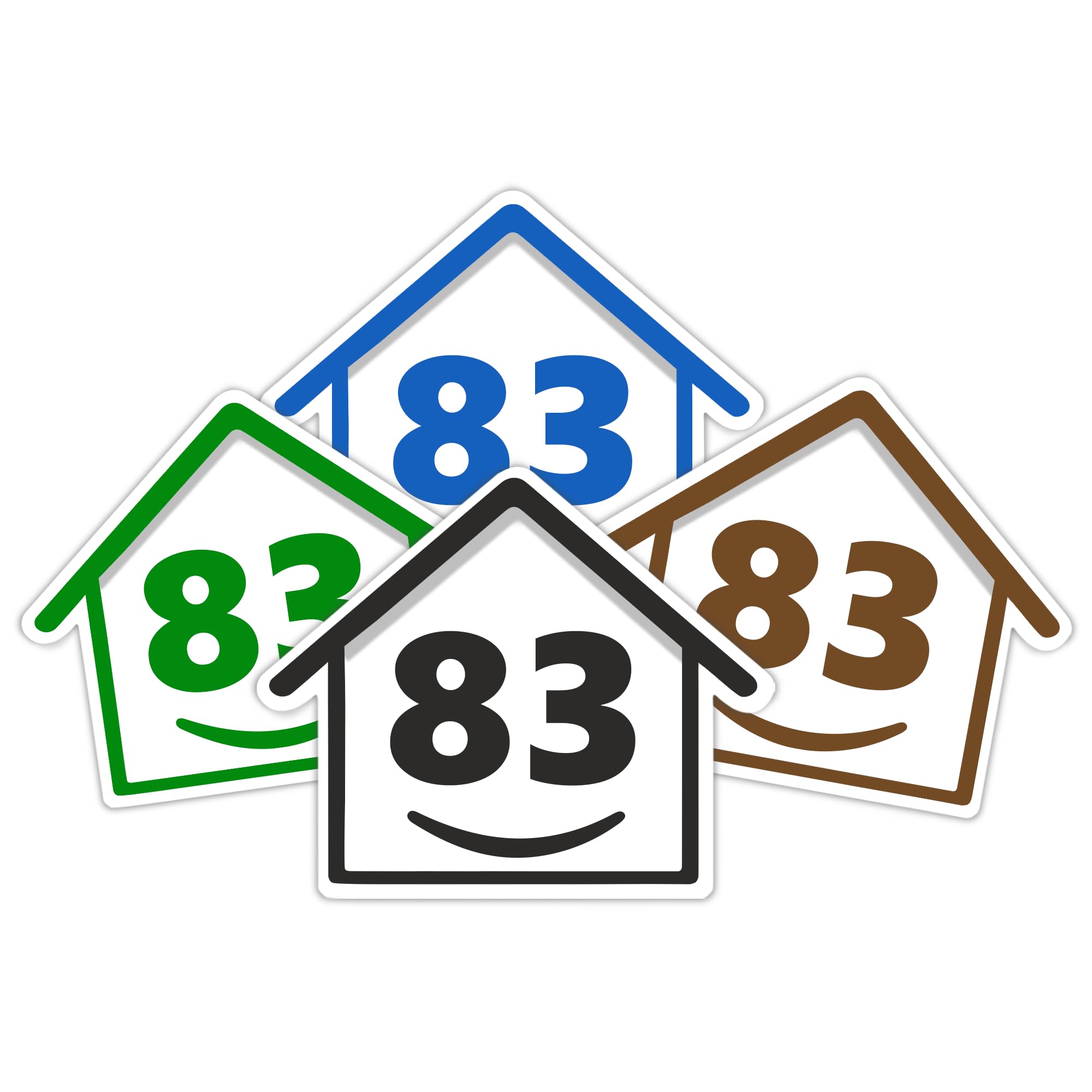 4 x Bin Numbers for Wheelie Bins, 1-99, 15cm ‘Happy House’ Colour Design Dustbin Stickers, Easy Application Stick On Number Stickers - Weatherproof Self Adhesive Vinyl – Blue, Black, Green, Brown (25) — view 94