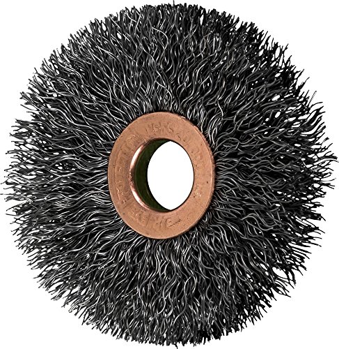 Image of PFERD Crimped Wheel Wire Brush, Carbon Steel Wire, 2-1 /2 inch Diameter, 1 /2 inch Arbor Hole, 0.012 Wire Size, 20000 RPM (Pack of 10) - Part 81534