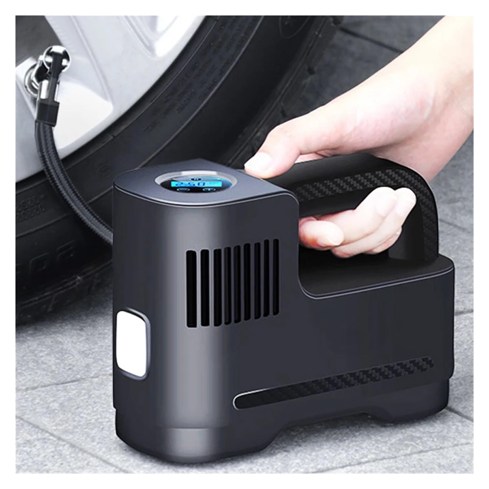 Bezprzewodowa Pompka Samochodowa Akumulatorowa Sprężarka Powietrza Pompa 150PSI 120W Do Opon Ze Światłem LED Szybkie Pompowanie Wysiłku(Digital Display)
