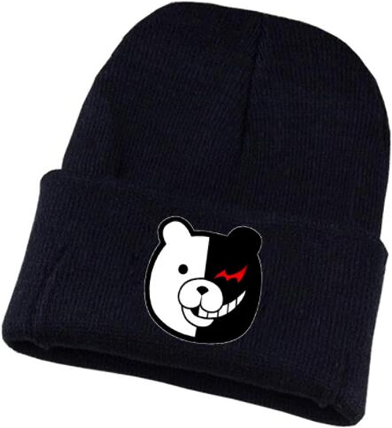 Trigger Happy Havoc Monokuma Anime Beanie Hat for Men Women Unisex Knit Cuffed Hat Winter Soft Warm Skull Cap