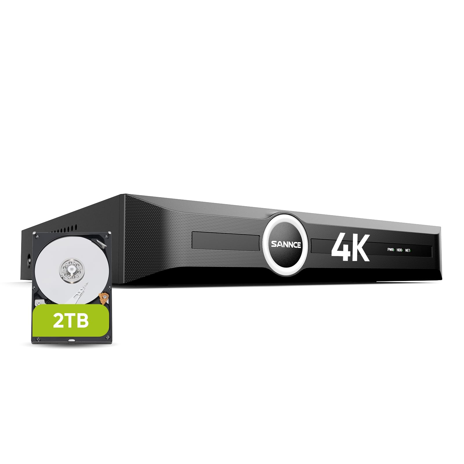 SANNCE 4K PoE Grabador NVR 8 Canales con HDD 2TB Soporte IP Cámara | 8MP/6MP/5MP/4MP/3MP/2MP IP Cámara, SANNCE I91FW/I91WD/I91FX/I51HR