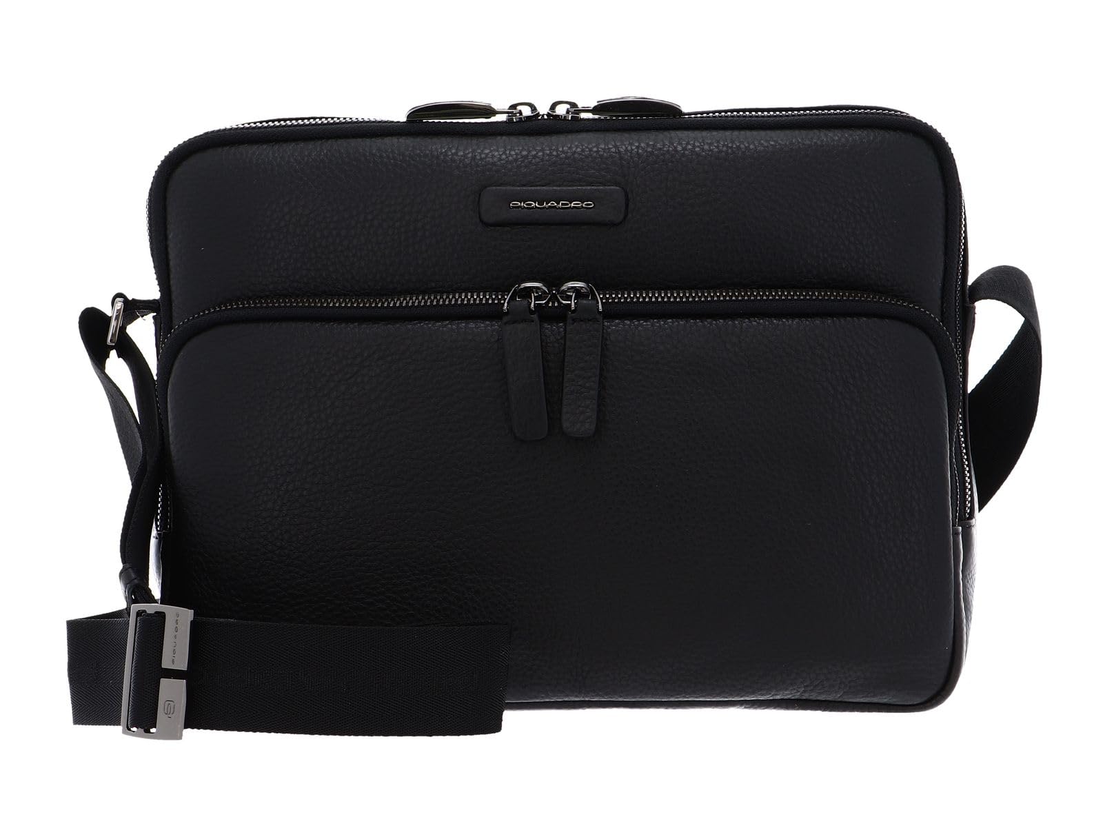 PIQUADRO Modus, Men’s Leather shoulder strap 2 leather compartments, Nero,