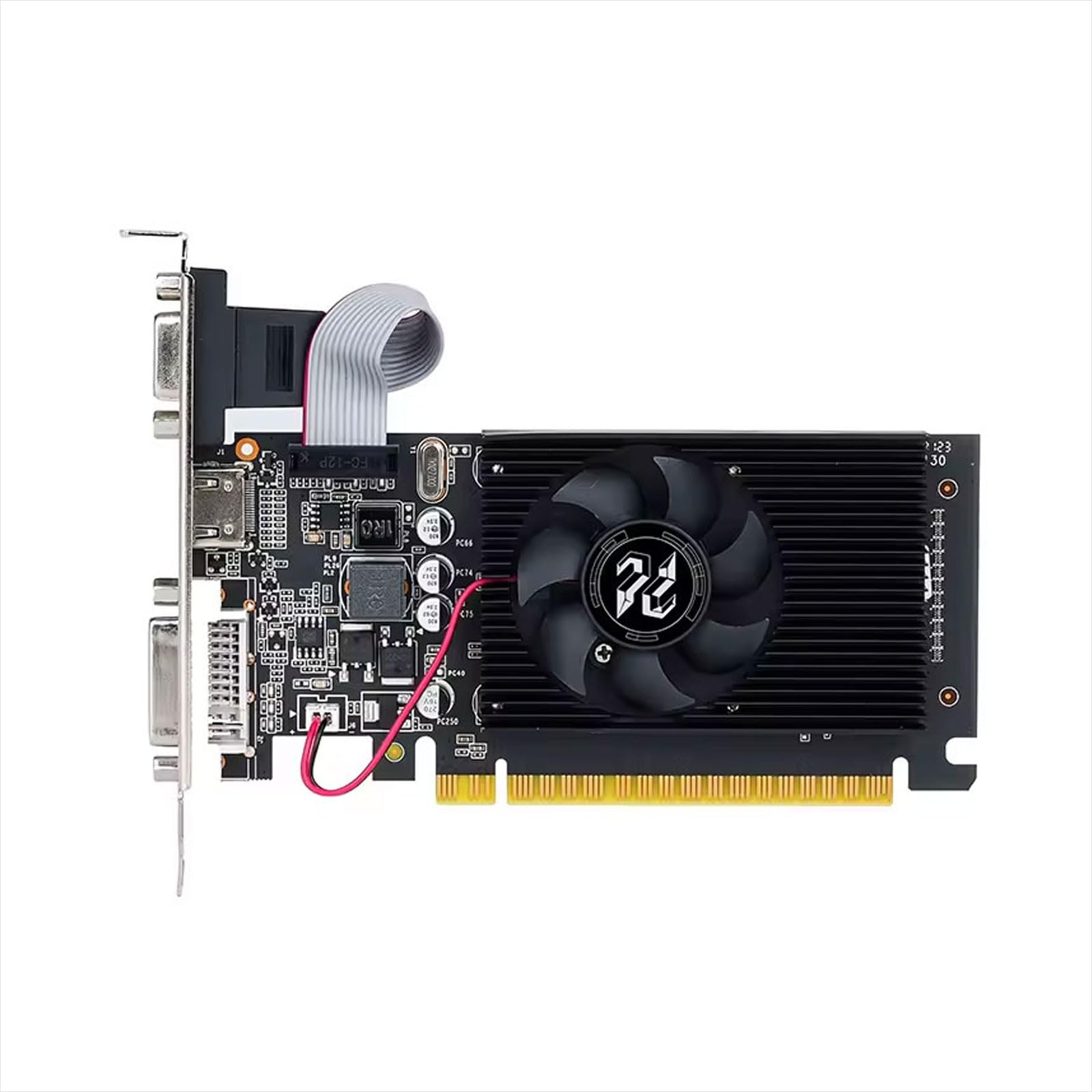 Nuwo Carte graphique GT610 GT 610 2 Go DDR3 64 bits 810 MHz, carte vidéo GPU pour PC, DVI, HDMI, VGA, PCI Express 2.0, prend en charge DirectX 11, en vrac