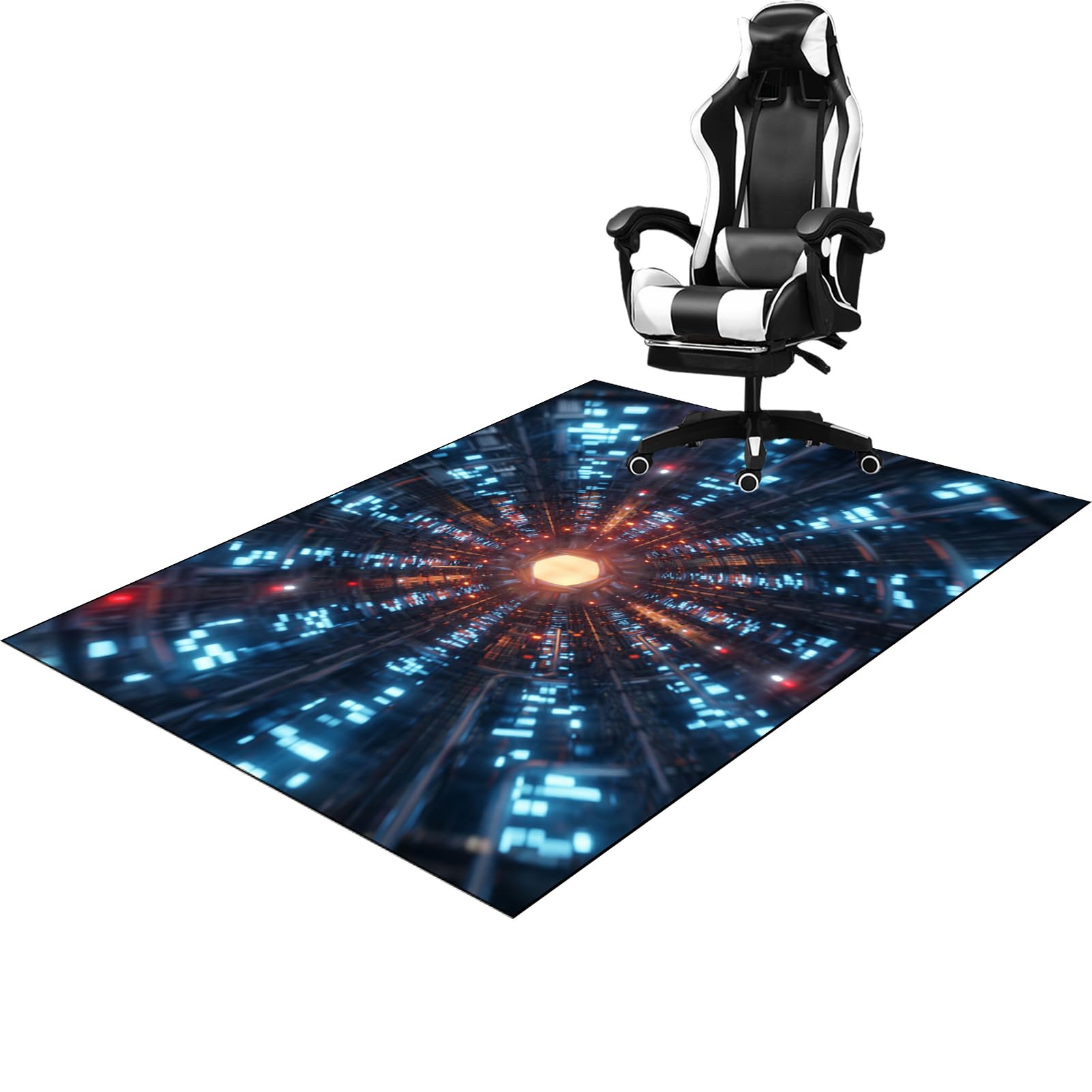 Qesjodfu Gaming Chair Mat for Hard Floors 150 x 180 cm, Floor Protection Mat for Hard Wood Tile Floors, Heavy Duty Office Chair Mats for Carpeted and Hardwood Floor, Non-slip Rectangle Desk Chair Mat
