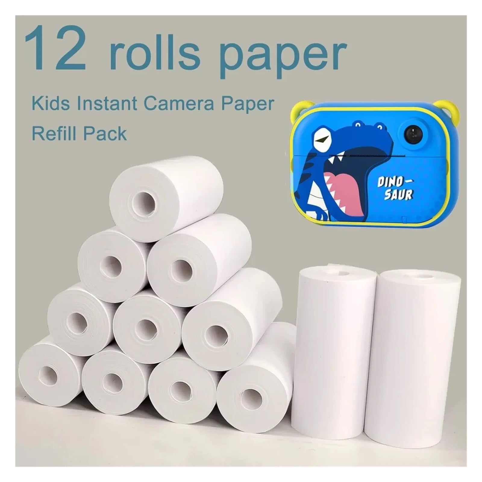 Papier Thermique Recharge d'appareil Photo instantané for Enfants, Impression Thermique sans Noyau, for caisses enregistreuses Portables de 57 mm, imprimante Mobile(50 Rolls No-Sticky)