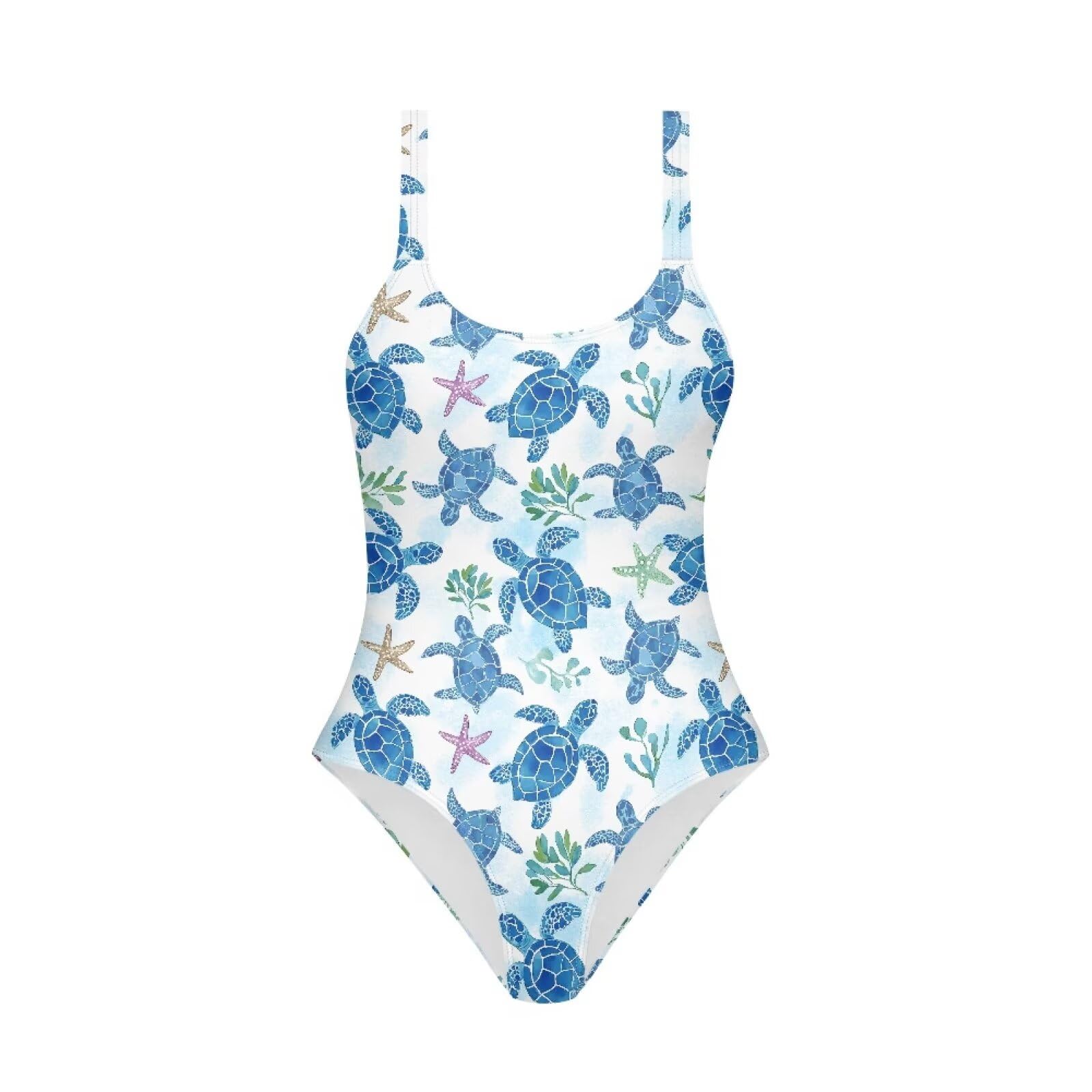 One Piece Bathing Suit for Teen Girls Comfy Crewneck Backless Bathing Suit