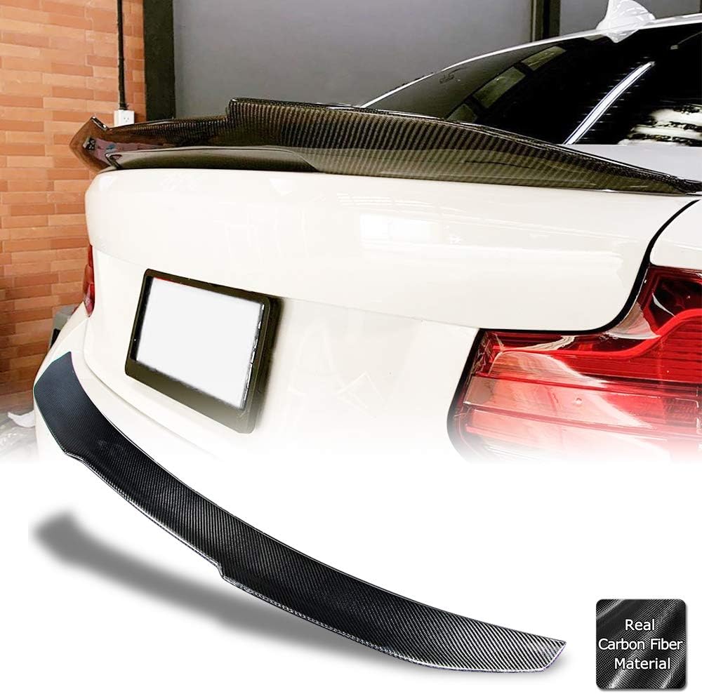 AeroBon Real Carbon Fiber Trunk Spoiler for 2014-19 BMW F22 F23 2-Series/ F87 M2 (High Kick Type)