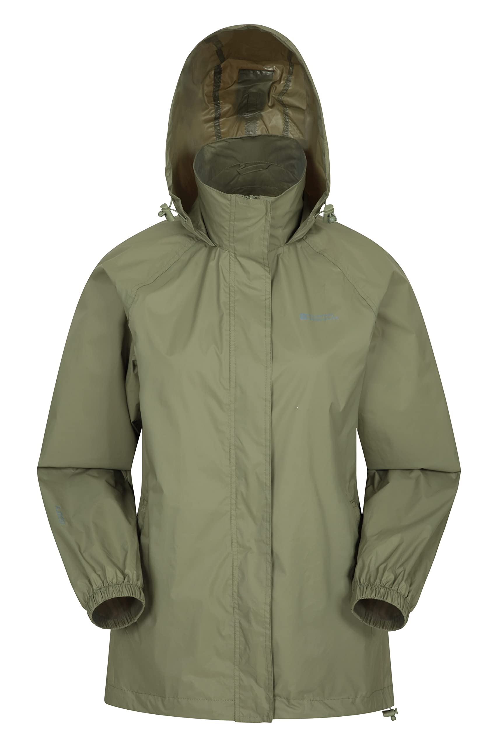 Mountain Warehouse Khaki Pakka Womens Waterproof Packable Jacket - Foldaway Hood Jacket, Ladies Coat, Lightweight Rain Jacket - For Autumn Winter, Walking, Travelling Women's Size 16