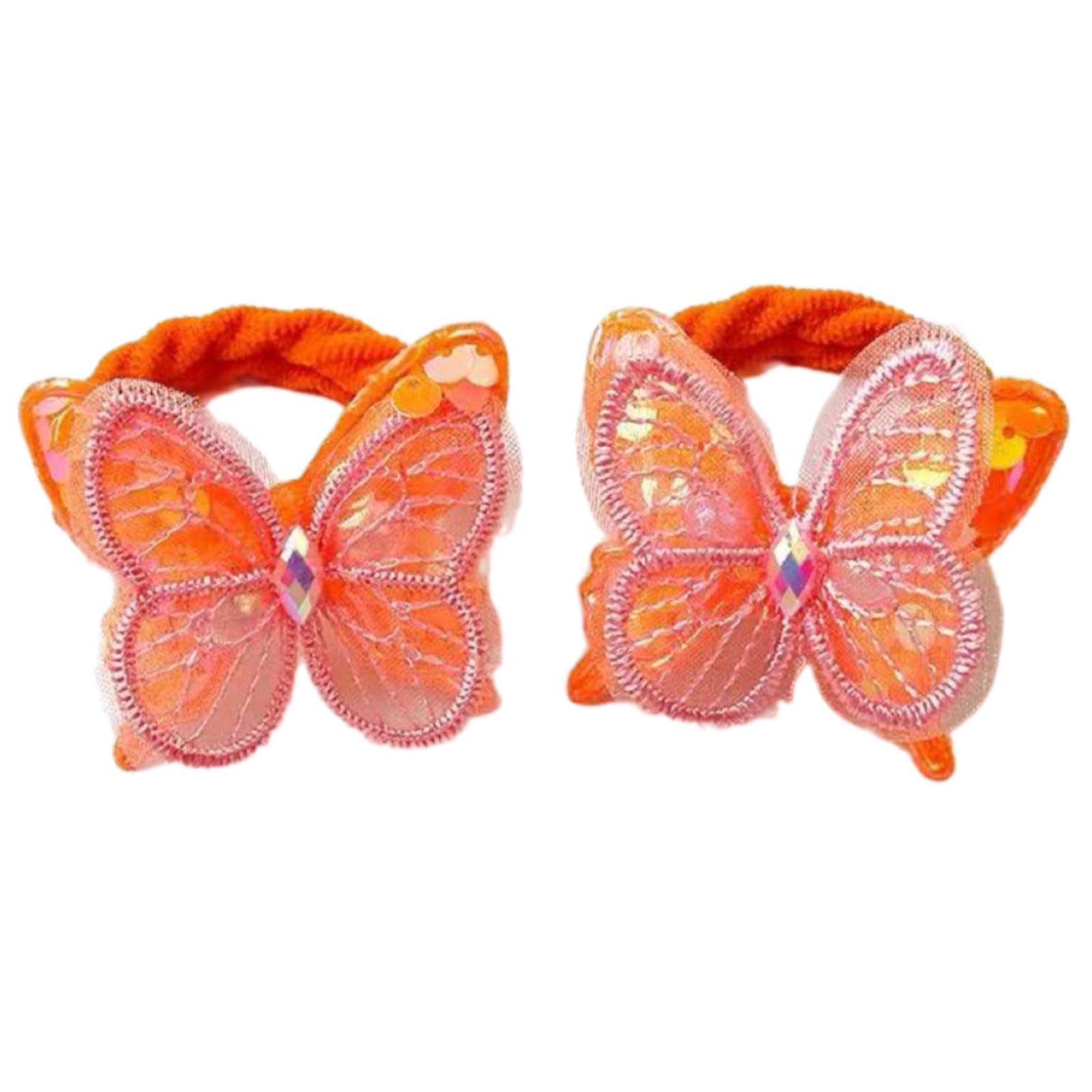 MICFENY Butterfly Hair Rope Hair Bun Scrunchies Elastic Hair Rope Sequined Hair Scrunchy Blingbling HairBands Female Accessories