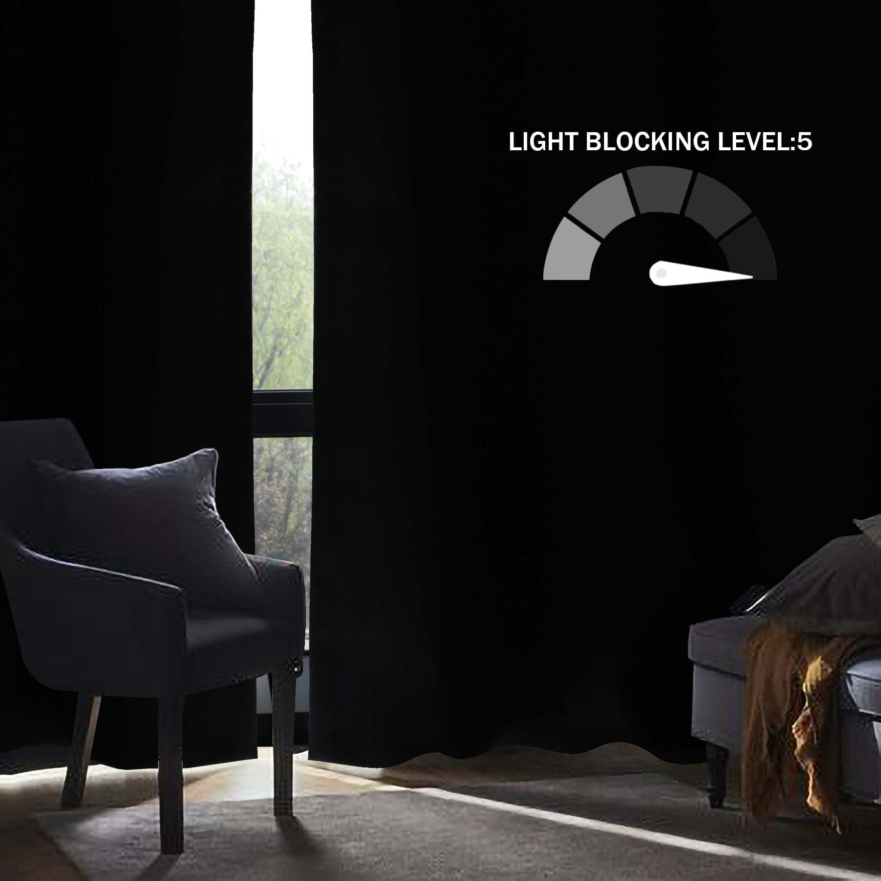 always4u Lot de 2 Rideaux 100% occultants, Rideau Thermique de Style Campagne Anti-Froid, Rideaux en Lin mélangé texturé à œillets pour Chambre à Coucher, Salon, Beige Biscotti, 140x245 cm