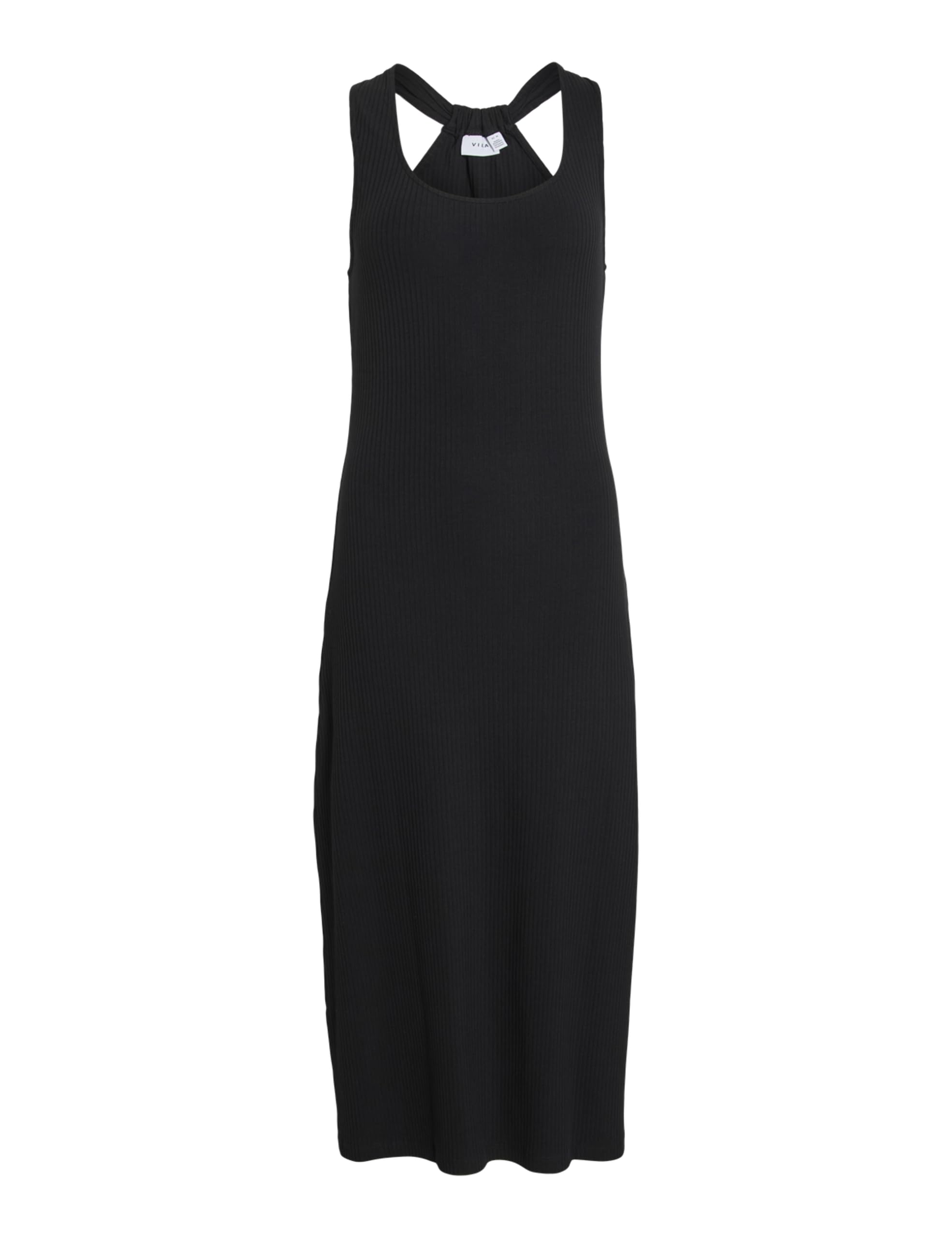 Vila Women's Vinimeo U-Neck S/L Midi Dress, Black Beauty, S
