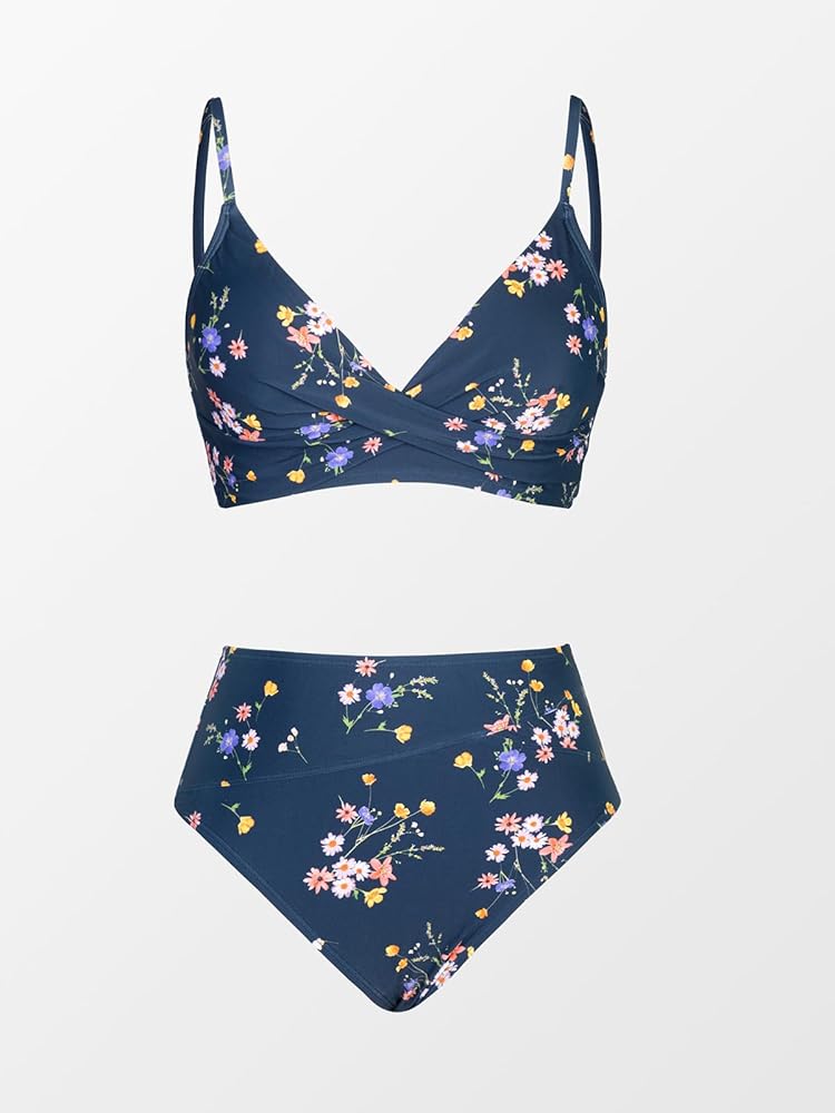CUPSHE Women's Bikini Sets Two Piece Swimsuit High Waisted V