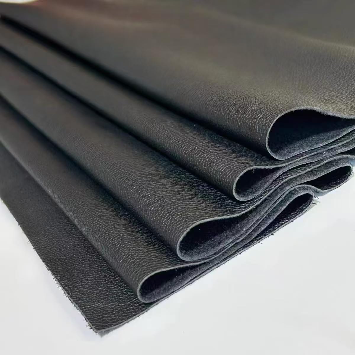 0.7mm Thickness, Black Leather, Cowhide Thin Leather is Used to Make Clothing Edging and Handicrafts (Pattern 5 Black 16 x 32 inche)