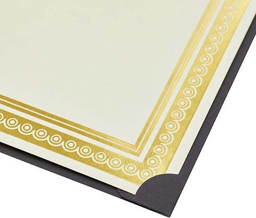 Miniatura 5 de Best Paper Greetings Paquete de 12 soportes para certificados, 8.5 x 11 pulgadas, negro con lámina dorada, soporte para diploma y marco de premios