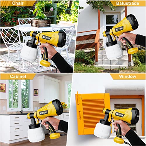 Kovdon Paint Sprayer, 700W Hvlp Spray Gun, 6 Copper Nozzles & 3 Spray Patterns, Easy To Clean, Ideal Spray Gun For Furniture, Cabinets, Fences, Decks, Walls, Diy Projects, Etc. Kd27 #TOP4
