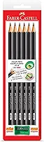 Lapis Preto Sextavado 1205 Max N.2b C/ Apontador - Blister com 06, Faber-Castell, SM/1205SAP, Grafite