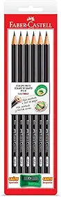 Lapis Preto Sextavado 1205 Max N.2b C/ Apontador - Blister com 06, Faber-Castell, SM/1205SAP, Grafite