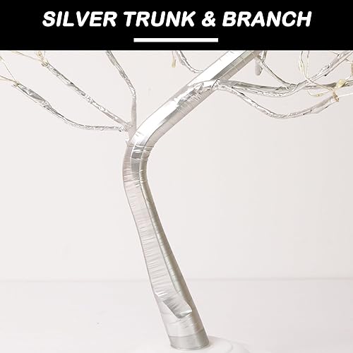 Miniatura 5 de 108 luces LED de árbol de hadas decorativas para interiores con 8 modos de iluminación y función de temporizador, luz de árbol bonsái con USB y