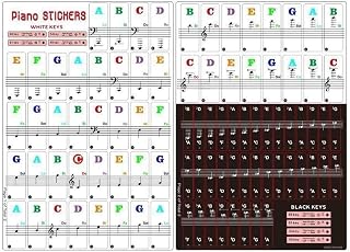 88/61/54/49 Key Piano Stickers PVC Transparent Piano Accessories Keyboard Electronic Keyboard L9W7 Piano Stave Sticker Name Note