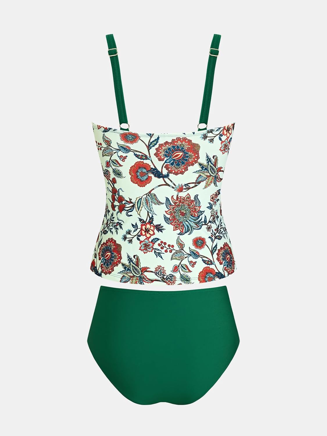 CUPSHE Women's Tankini Sets Two Piece Bathing Suits Square Neck Adjustable Straps Ruched Swimsuits Swimwear - Image 6