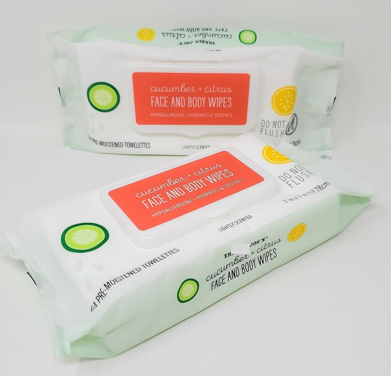 Cucumber + Citrus Face And Body Wipes - Pack of 2