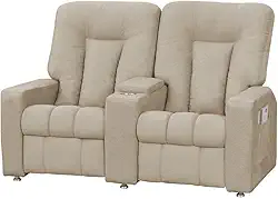 Poltrona Dupla Reclinável para Cinema Jetta MX8 Suede Amassado Bege A-386 - Matrix