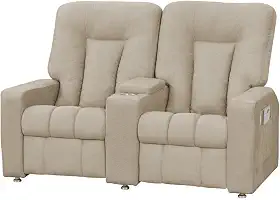 Poltrona Dupla Reclinável para Cinema Jetta MX8 Suede Amassado Bege A-386 - Matrix