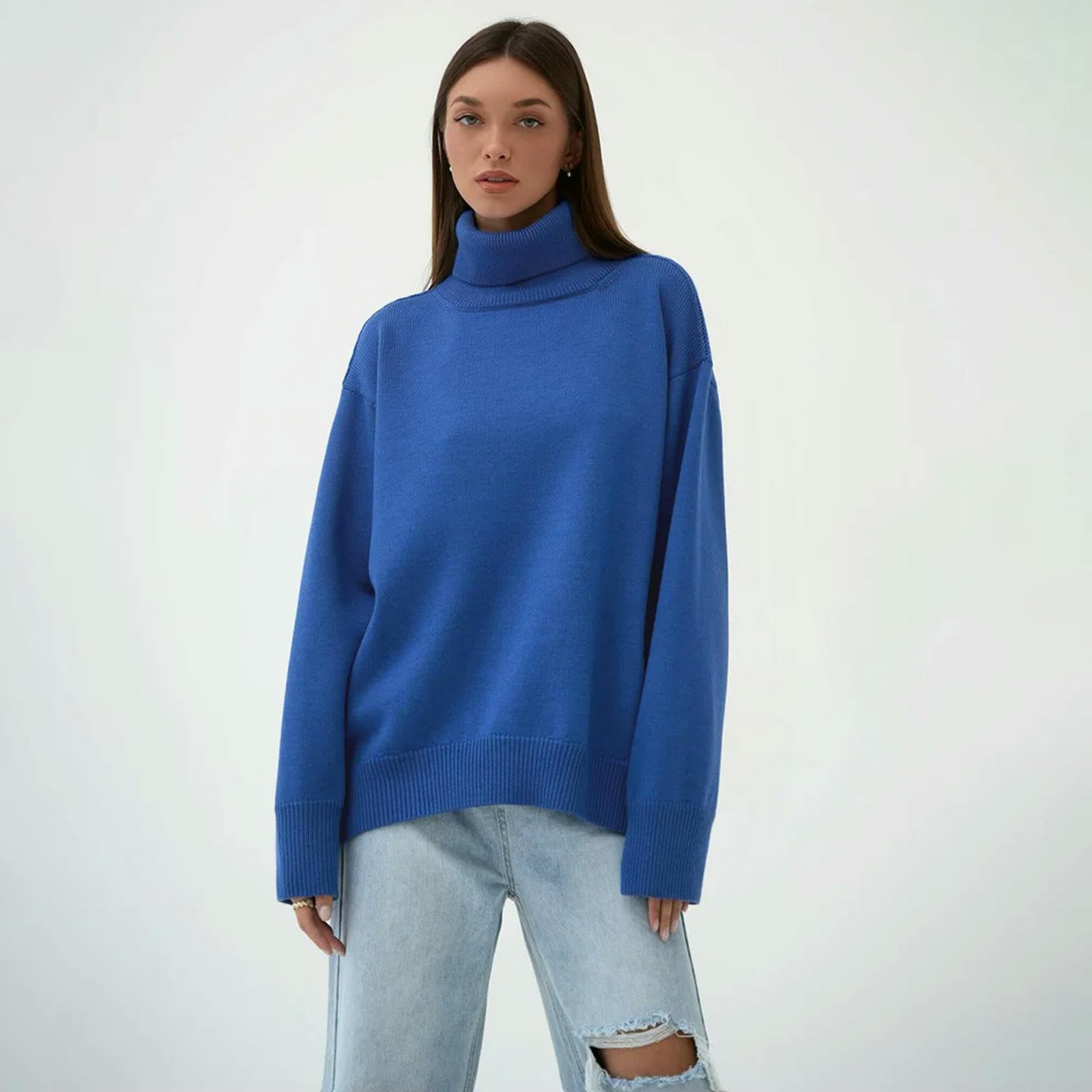 TEidea Maglione Donna Versatile Autunno E Inverno Maglioni da Donna in Terapiano Maglione da Donna, Panoratura Casual Calda