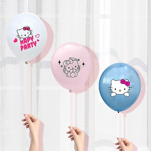 Miniatura 6 de 24 globos de dibujos animados de gato de 12 pulgadas encantadores globos temáticos para fiestas infantiles, decoraciones de celebraciones especiales