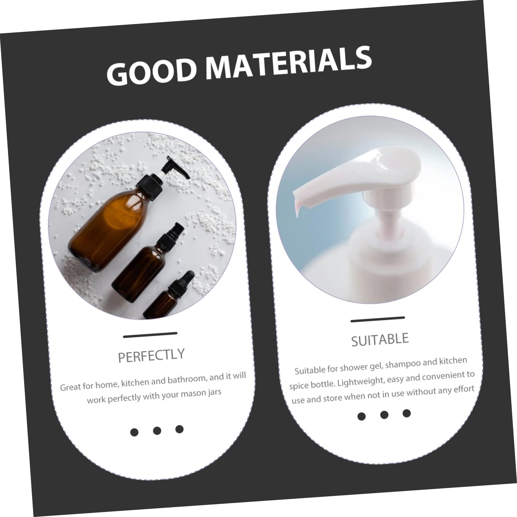 HONMEET Bottle Caps for Bathroom Jars 3pcs Shampoo Bottle Accessory Replacement Lid for Sturdy TPE Material