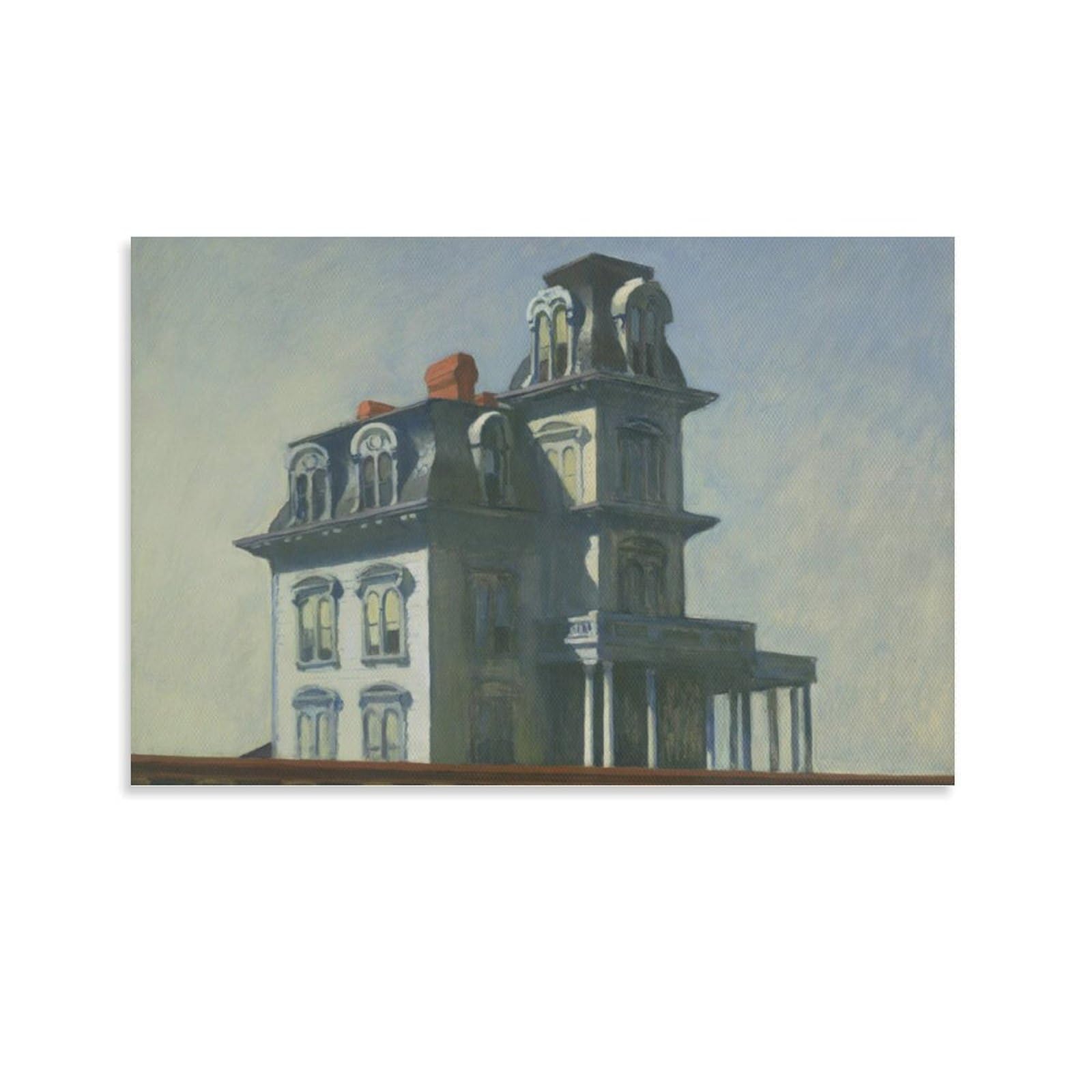 Edward Hopper Houses by The Railroad Tracks Print - Famous Painting Poster Wall Art Picture Painting Poster Canvas Print Posters Artworks Room Decor 16x24inch(40x60cm)