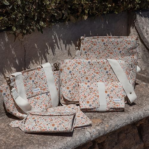 Miniatura 14 de Suavinex, Bolso Maternidad, Bolso Organizador Para El Carrito Del Bebé Tipo Panera, Con Asas Ajustables Al Carrito, Cierre De Cremallera, Compacto Y De Gran Capacidad, Con Bolsillos Interiores, Flores