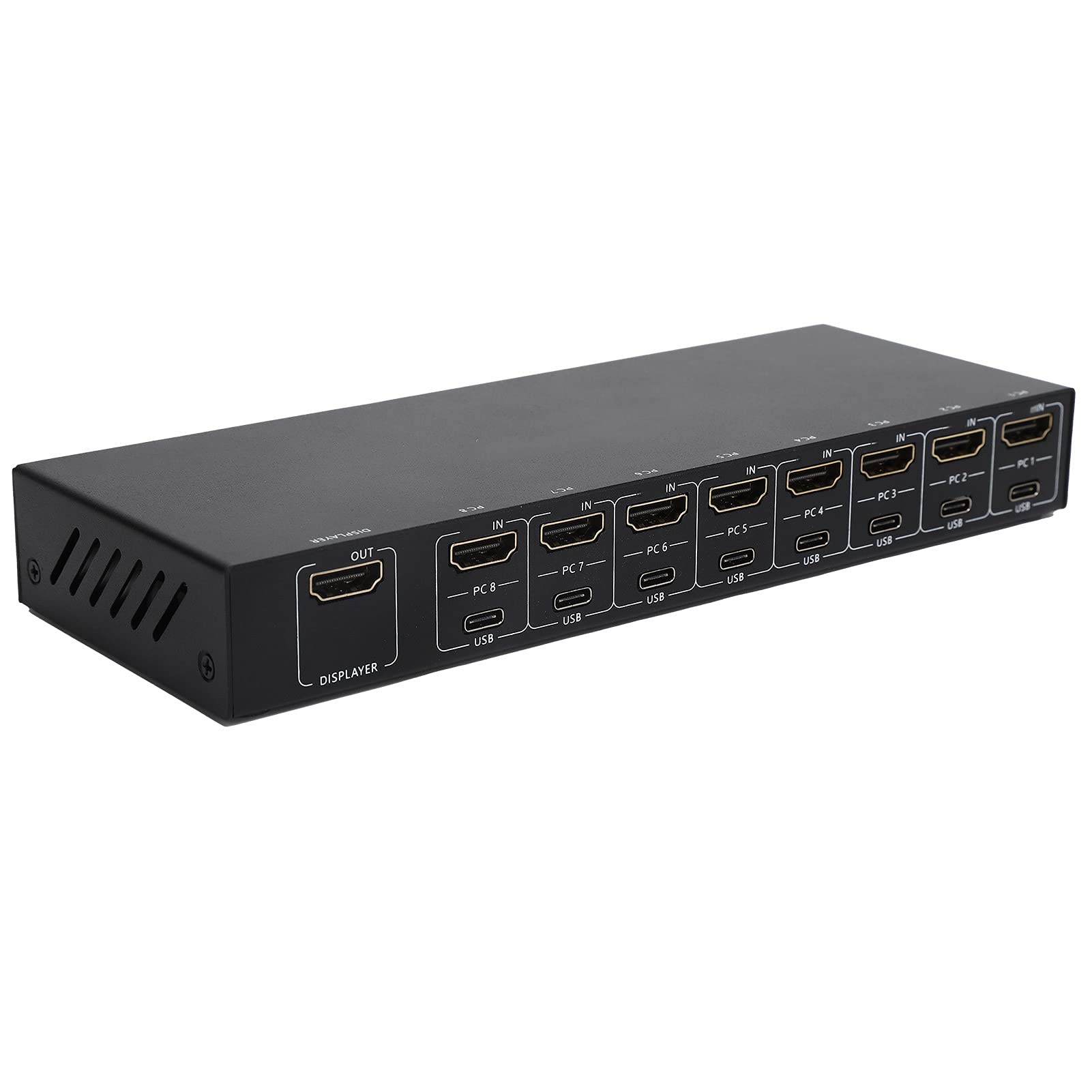 Splitter HDMI 8 in 1 Out, Alimentatore USB 5V 4K Switcher HDMI Telecomando Convertitore KVM con Cavo Plug And Play Supporto Funzione DDC