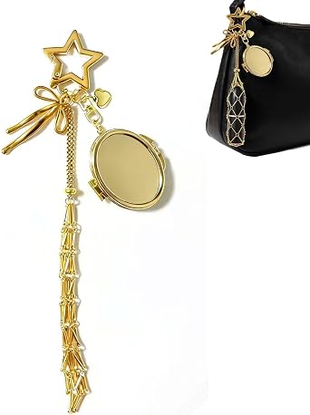 Lipstick Holder Keychain Lipgloss Holder Keychain Lip Balm Key Chain Charm with Mirror Bag Purse Charms for Handbags