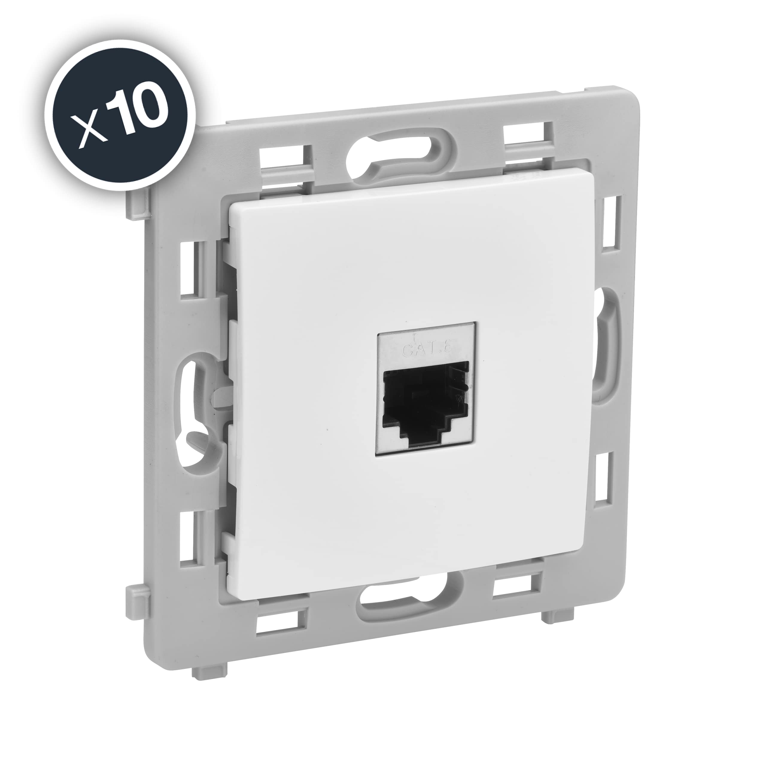 Mecanisme Prise Rj45 Cat6 Blanc Boite De - Gamme Caly - DEBFLEX 802015