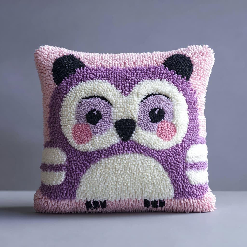 Wallustrioaw Latch Hook Cushions-E Latch Hook Kits Pillow,Animal Owl