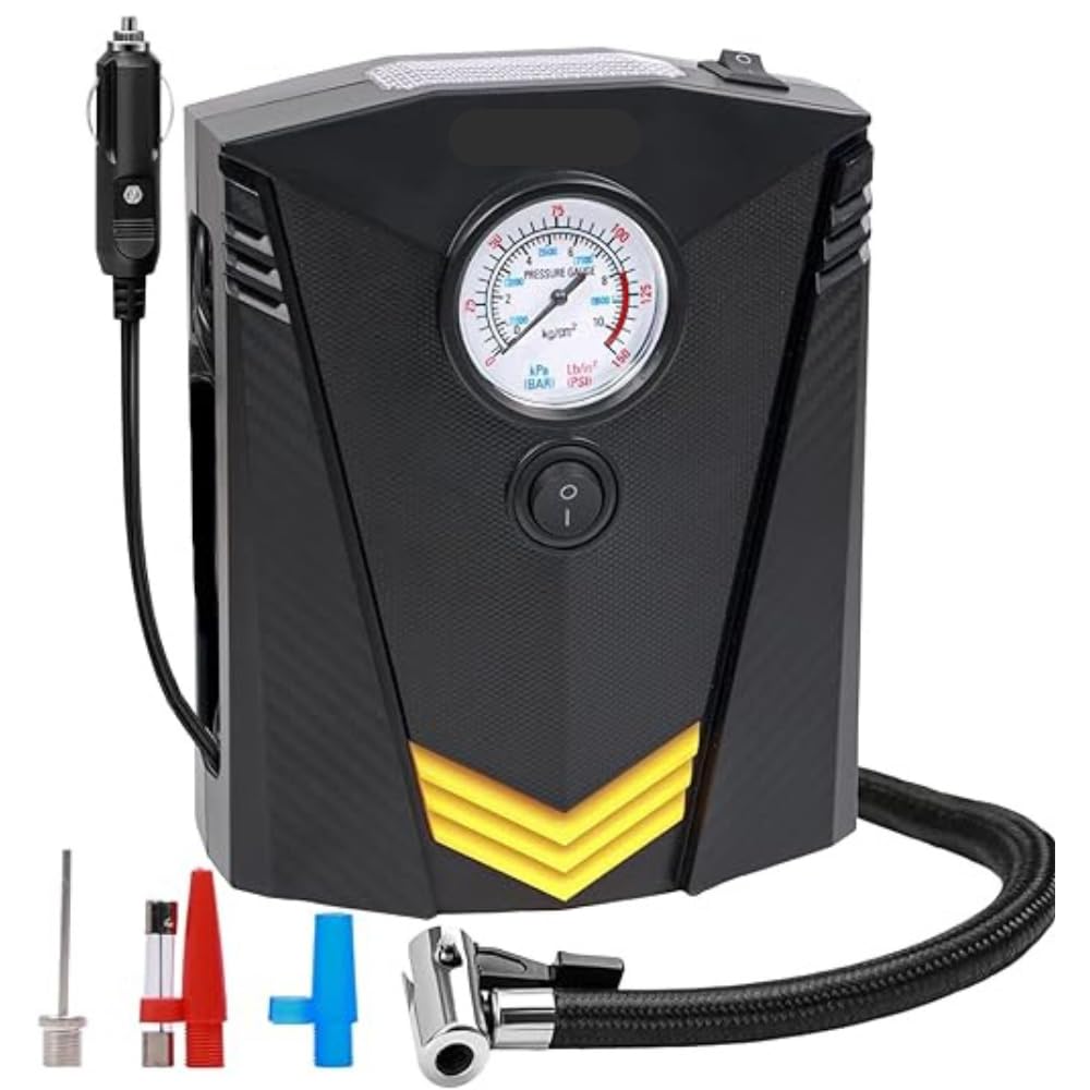 Digital Tyre Inflator, 150 PSI Air Compressor Pump, 70W with Pressure Gauge, 13L/Min Flow Rate, 9.8 Feet Nozzle+Cable ditance,12 Months Warranty (Physical Damage not Cover)