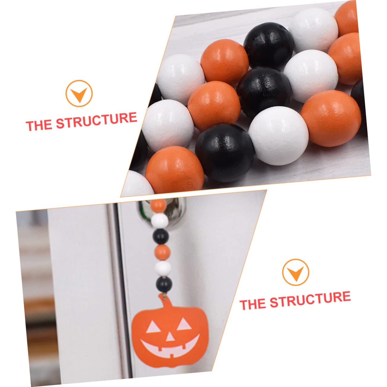 IMIKEYA 3 Sätze À 10 Stück Halloween-Perlen Halloween-Girlande Wohnakzente Halloween anhänger Halloween wanddeko holzscheiben Heimdekoration Girlanden aus Holzperlen Perlengirlanden