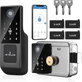 Fechadura Digital de Sobrepor Touch Screen, Fechadura Smart Compatível com Tuya, Preto, para Uso Externo/Porta de Alumínio, IP65 à prova d'água